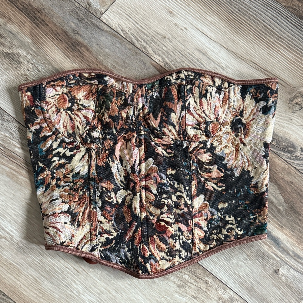 SHEIN Earthy Tones Tapestry Corset